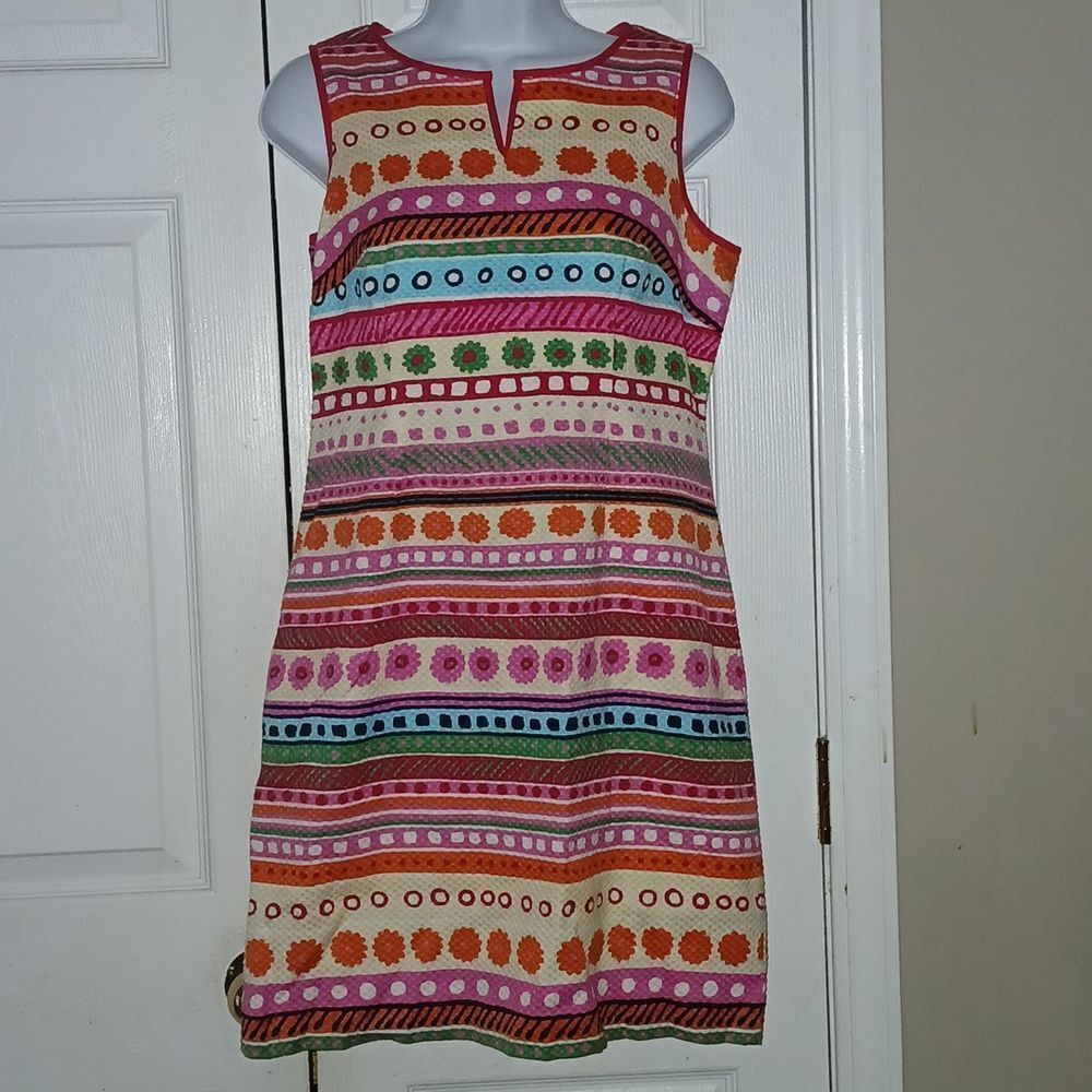 Talbots Petites sleeveless multicolor sheath dress Sz 4P  NWOT